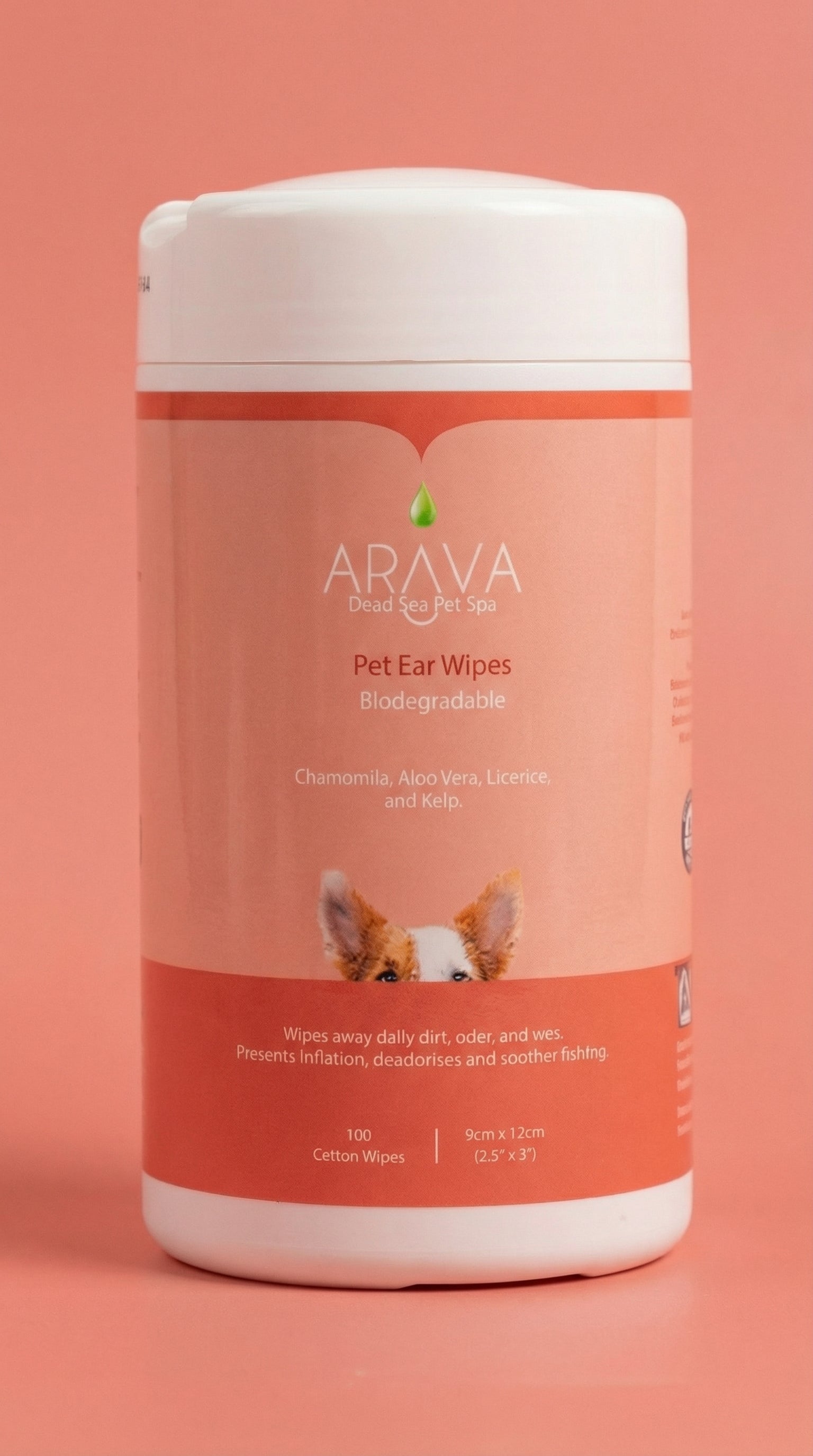 מגבונים לכלבים ולחתולים לניקוי האוזניים מבית ערבה