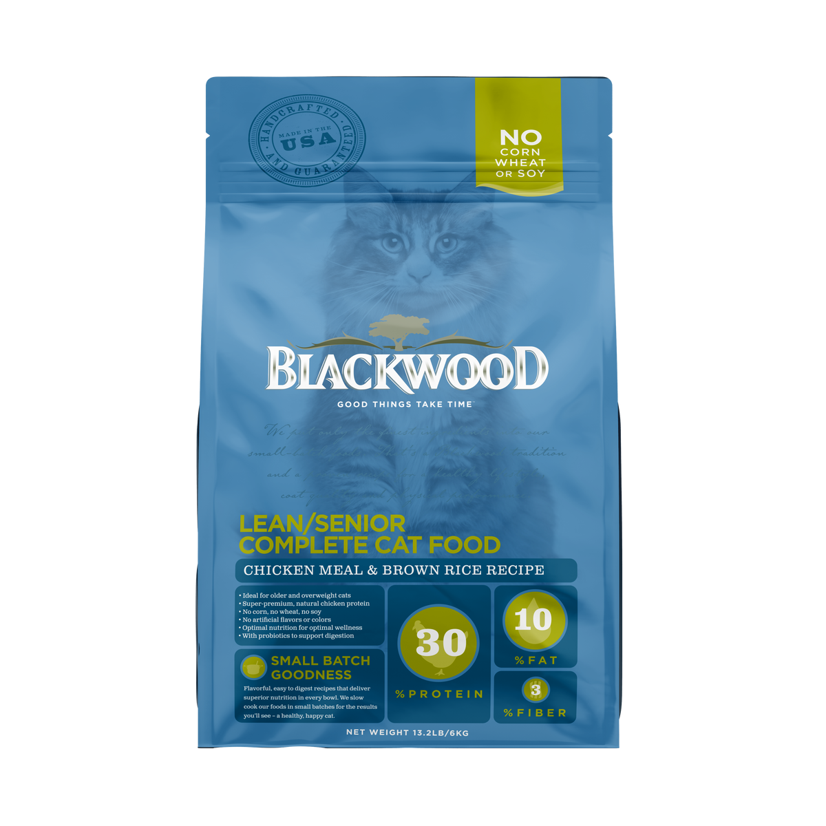 Blackwood מזון דל שומן לחתולים מבוגרים עוף ואורז חום 6 ק״ג