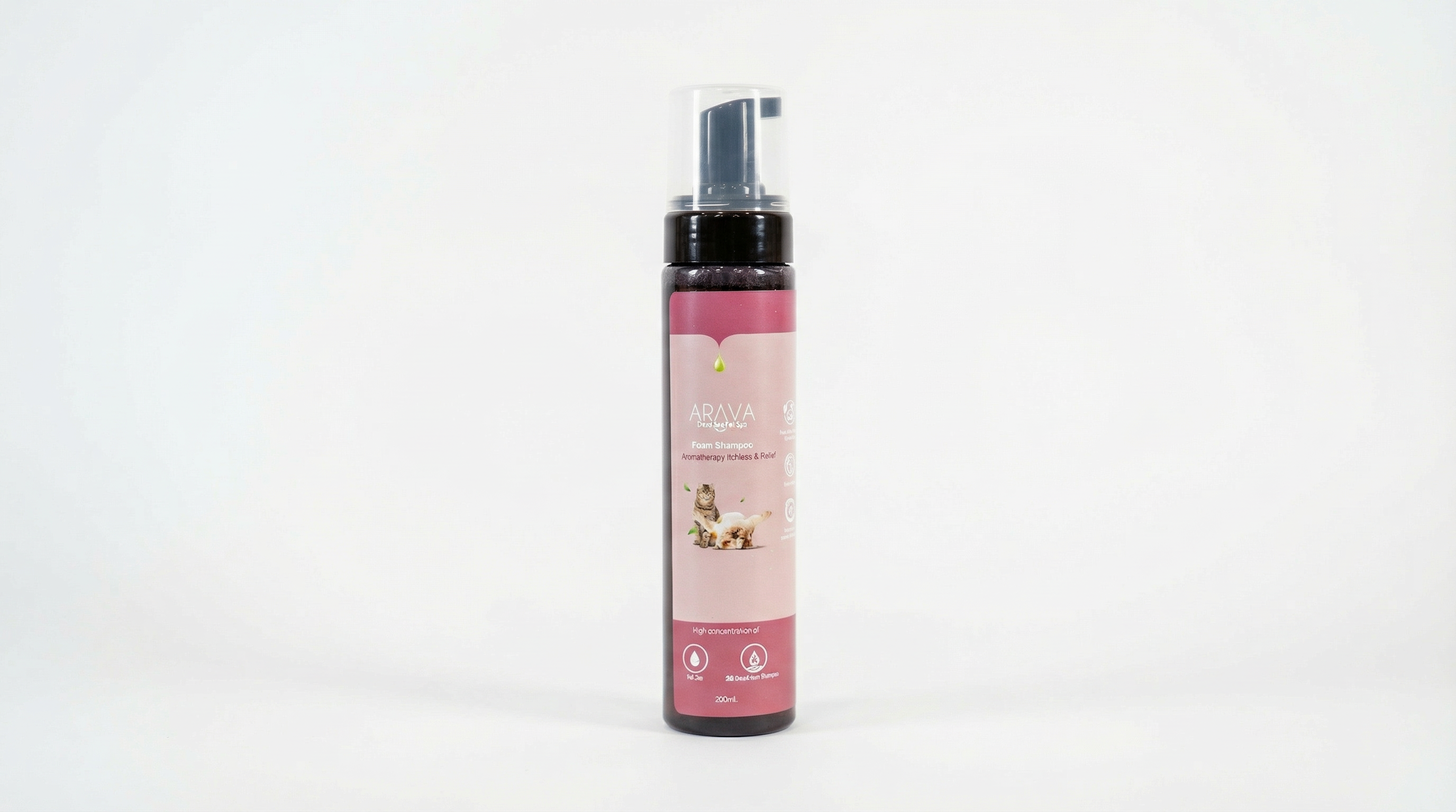 חדש!! שמפו קצף ללא שטיפה לבעיות עור לכלבים וחתולים מבית ערבה