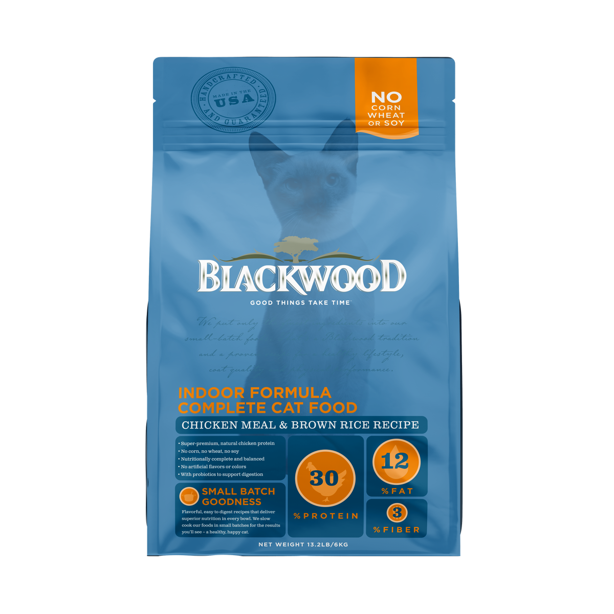 Blackwood מזון לחתולי בית בוגרים עוף ואורז חום 6 ק״ג