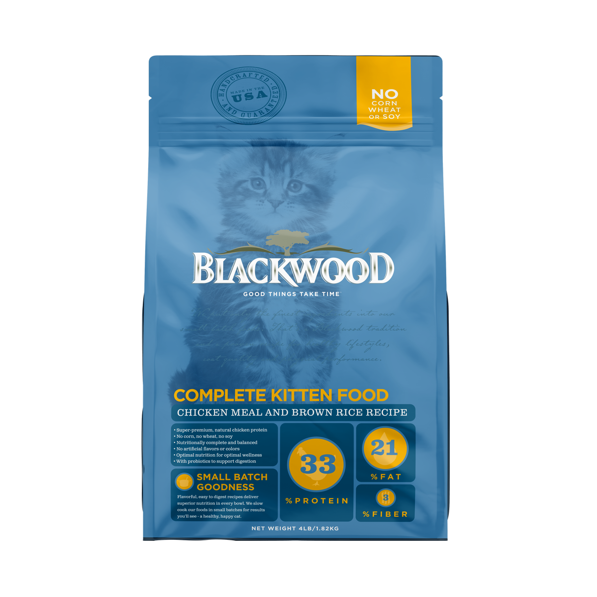Blackwood מזון לגורי חתולים עוף ואורז חום 1.8 ק״ג