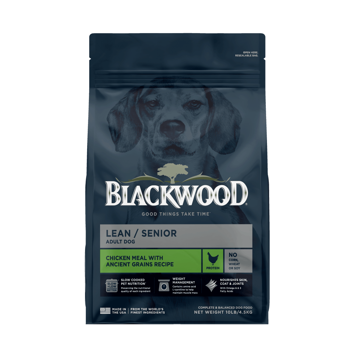 Blackwood מזון לכלבים מבוגרים או בעלי משקל עודף עוף ודגנים עתיקים 4.5 ק״ג