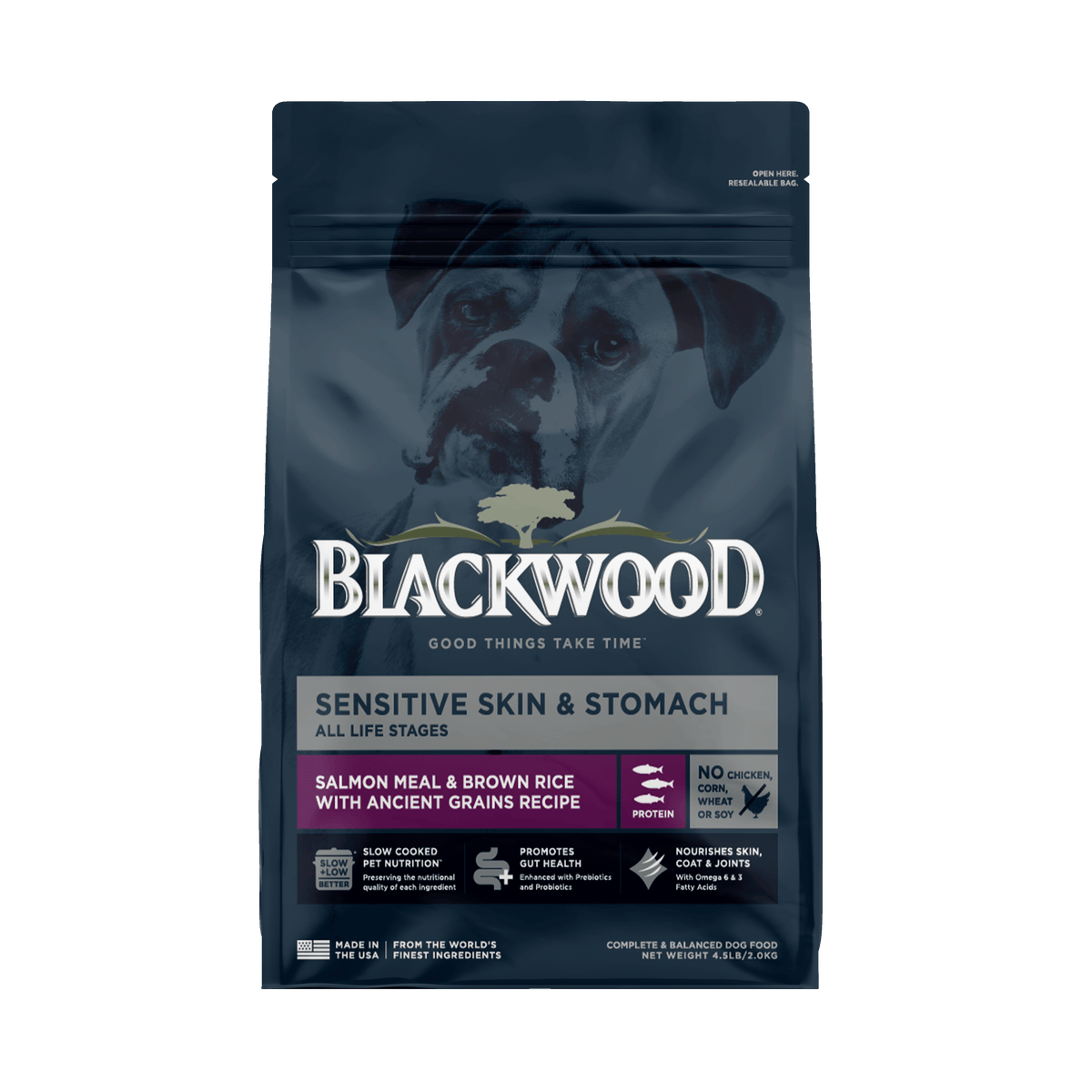 Blackwood מזון לכלבים סלמון, אורז חום ודגנים עתיקים 2 ק״ג