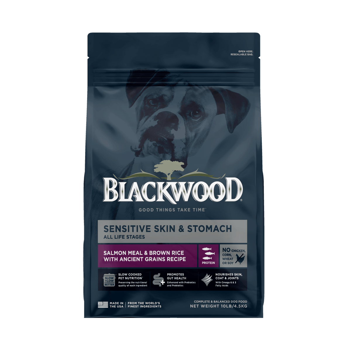 Blackwood מזון לכלבים סלמון, אורז חום ודגנים עתיקים 4.5 ק״ג